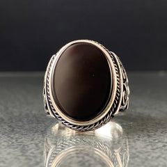 Onyx Gemstone 925 Solid Silver Handmade Ring