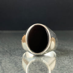 Classic Black Onyx 925 Silver Ring For Young Men