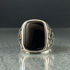 Black Onyx Gemstone 925 Solid Silver Handmade Ring