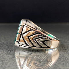 Green Agate Gemstone 925 Solid Silver Men Ring