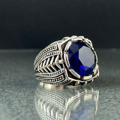 Sapphire Gemstone 925 Solid Silver Handmade Ring