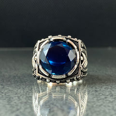 Sapphire Gemstone 925 Solid Silver Handmade Ring