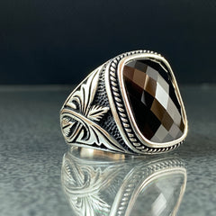 Onyx Gemstone 925 Solid Silver Handmade Ring