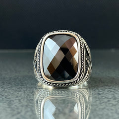 Onyx Gemstone 925 Solid Silver Handmade Ring