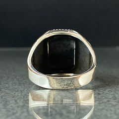 Onyx Gemstone 925 Solid Silver Handmade Ring