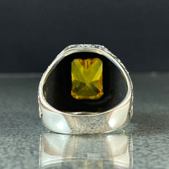 Yellow Citrine Gemstone 925 Solid Silver Ring