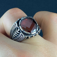 Ruby Gemstone 925 Solid Silver Handmade Ring