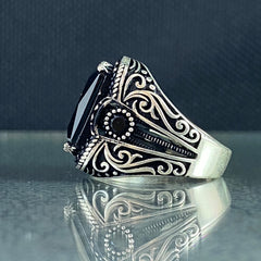 Black Onyx Gemstone 925 Sterling Silver Men Handmade Ring