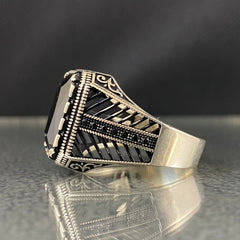 Black Onyx Stone 925 Sterling Silver Men Handmade Ring