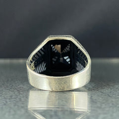 Black Onyx Stone 925 Sterling Silver Men Handmade Ring