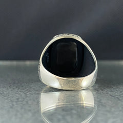 Black Onyx Stone 925 Sterling Silver Men Handmade Ring