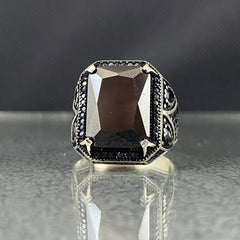 Black Onyx Gemstone 925 Sterling Silver Handmade Men Ring