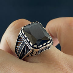 Black Onyx Stone 925 Sterling Silver Men Handmade Ring