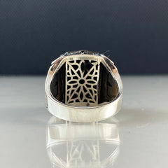 Black Onyx Gemstone 925 Sterling Silver Men Ring