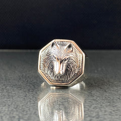 3D Wolf Animal 925 Sterling Silver Handmade Ring