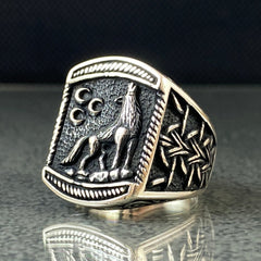 Wolf 925 Sterling Silver Ring