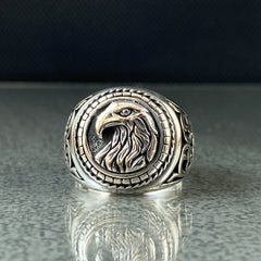 Eagle Head 925 Sterling Silver Men Ring