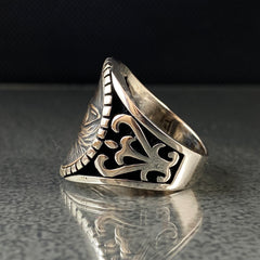 Angry Wolf 925 Sterling Silver Ring For Men