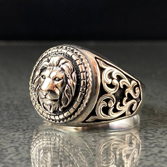 Lion Animal 925 Sterling Silver Men Ring