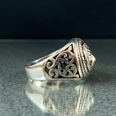 Lion Animal 925 Sterling Silver Men Ring