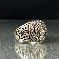 Lion Animal 925 Sterling Silver Men Ring