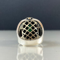 Green Agate Gemstone 925 Solid Silver Ring