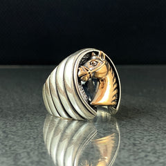 Horse 925 Sterling Silver Men Ring