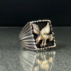 Eagle Winged 925 Sterling Silver Men Ring