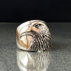 Eagle Head 3D 925 Sterling Silver Ring