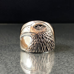 Eagle Head 3D 925 Sterling Silver Ring