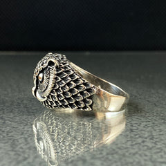 Owl Animal 925 Sterling Silver Men Ring