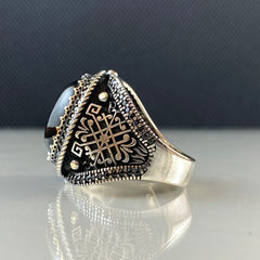 Classic Daily Men Ring 925 Sterling Silver Onyx Stone