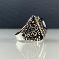 Classic Daily Men Ring 925 Sterling Silver Onyx Stone