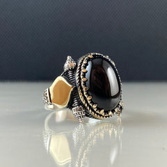 Black Onyx Stone 925 Sterling Silver Men Handmade Ring