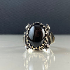 Black Onyx Stone 925 Sterling Silver Men Handmade Ring