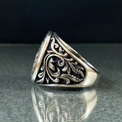 Eagle Animal Head 925 Sterling Silver Men Ring