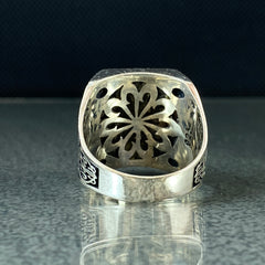 Large 925 Solid Silver Handmade Turkish Ring For Men