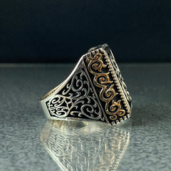 Large 925 Solid Silver Handmade Turkish Ring For Men