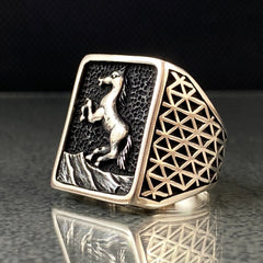 Horse 925 Solid Silver Lucky Ring