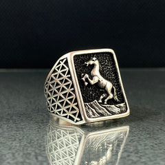 Horse 925 Solid Silver Lucky Ring