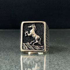 Horse 925 Solid Silver Lucky Ring