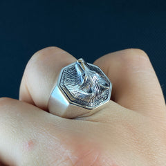 3D Wolf Animal 925 Sterling Silver Handmade Ring