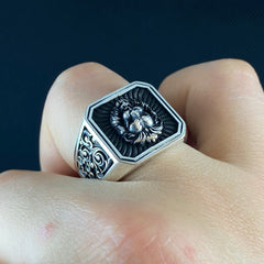 Men Handmade Lion 925 Sterling Silver Ring