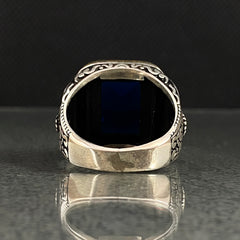 Sapphire 925 Sterling Silver Ring For Men