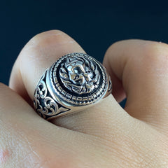 Lion Animal 925 Sterling Silver Men Ring