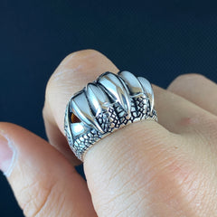 Large Claw 925 Solid Silver Ring