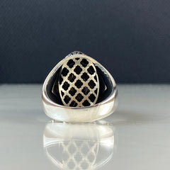 Classic Onyx Stone 925 Sterling Silver Men Ring