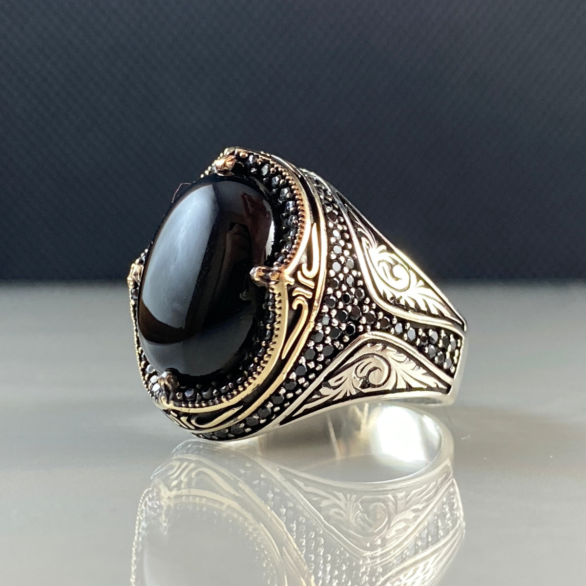 Onyx Gemstone 925 Sterling Silver Handmade Ring