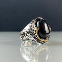 Onyx Gemstone 925 Sterling Silver Handmade Ring