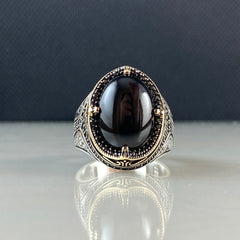 Onyx Gemstone 925 Sterling Silver Handmade Ring